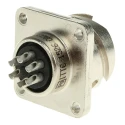 ITT Cannon MIL Spec Circular Connector CA-COM Copper Alloy Straight 6 Way Box Mount Female Contacts 22A CA02COM-E14S-6S-B