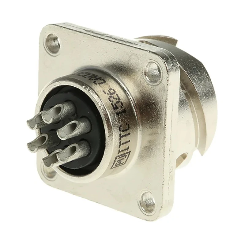 ITT Cannon MIL Spec Circular Connector CA-COM Copper Alloy Straight 6 Way Box Mount Female Contacts 22A CA02COM-E14S-6S-B