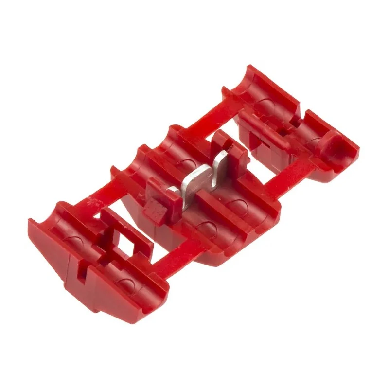 TE Connectivity Insulated Red 735 Tap Splice Connector, Tin-Plated Brass Contact, 18.5 AWG, Glass Filled Nylon 735410-0