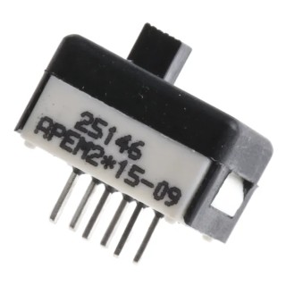 APEM PCB Slide Switch DPDT Latching 1A Fibreglass Reinforced Polyamide 25146NAH