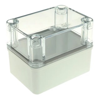 Fibox Piccolo Series Grey Transparent Lid Polycarbonate Enclosure IP66, IP67, IK08 85 mm x 110 mm x 80 mm 