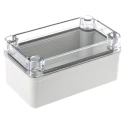 Fibox Piccolo Series Polycarbonate Enclosure Grey Transparent Lid IP66, IP67, IK08, 65 mm x 140 mm x 80 mm 