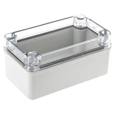 Fibox Piccolo Series Polycarbonate Enclosure Grey Transparent Lid IP66, IP67, IK08, 65 mm x 140 mm x 80 mm 