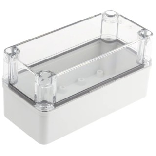 Fibox Piccolo Series Grey Transparent Lid Polycarbonate Enclosure, IP66, IP67, IK08, 85 mm x 170 mm x 80 mm 