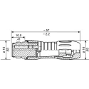 binder Circular Connector, 3 Contacts, Miniature Cable Socket, Female, IP67 Rated, 720 Series 99-9106-03-03