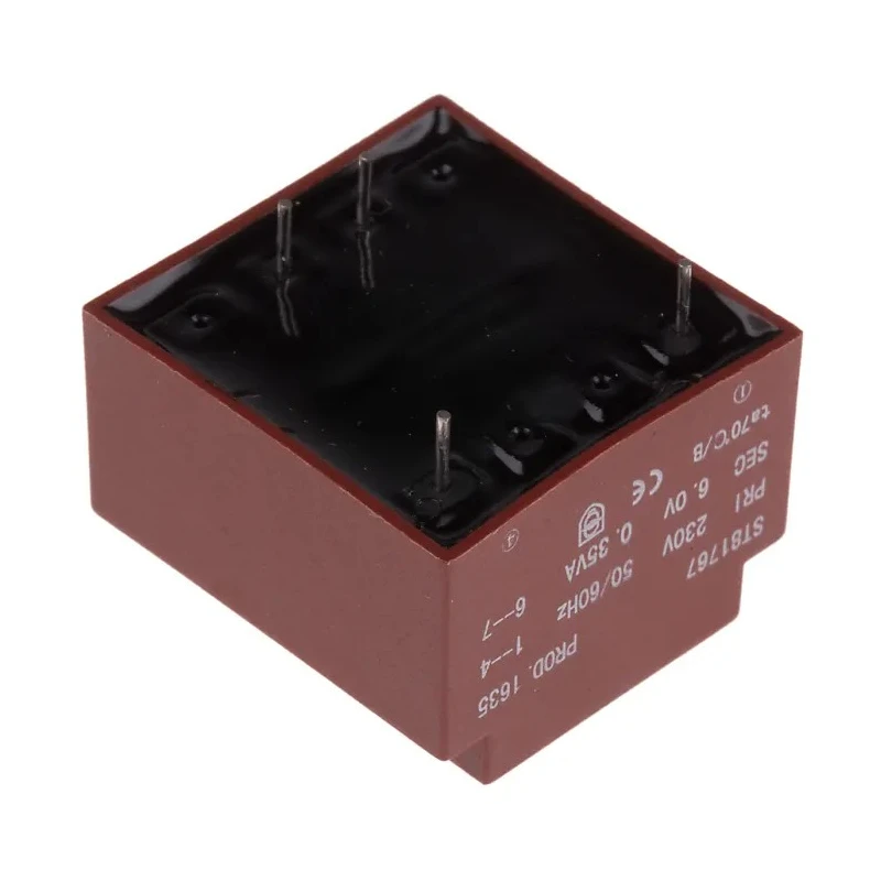 RS PRO 1 x 6 V AC 2 Output PCB Transformer 0.35 VA 230 V AC Independent Secondary Single Primary 121-3819