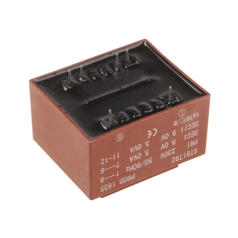 RS PRO 2 x 9 V ac 2 Output PCB Transformer, 10VA, 230 V ac Primary, PCB Mount, Polish Origin 121-3845