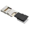 Molex 6 Way Push Pull Nano SIM MicroSD Memory Card Connector, Surface Mount, Solder Termination 104239-1430