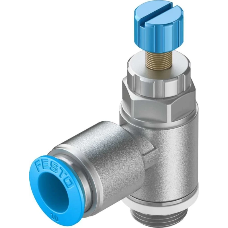 Festo Exhaust Valve Flow Controller GRLA-1/4-QS-10-RS-D 0.2-10 bar Reinforced Material Germany