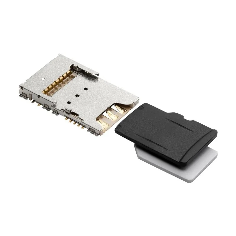 Molex 6 Way Push Pull Nano SIM MicroSD Memory Card Connector, Surface Mount, Solder 104239-1430