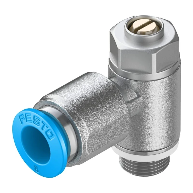 Festo Flow Controller Flow Regulator 1 bar Max Operating Pressure 150°C Max Operating Temperature GRLZ-1/8-QS-8-D
