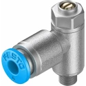 Festo Pneumatic Flow Regulator , 4 mm Tube Inlet, Threaded Male Outlet, 1 bar Max Operating Pressure, -10°C GRLZ-M5-QS-4-D