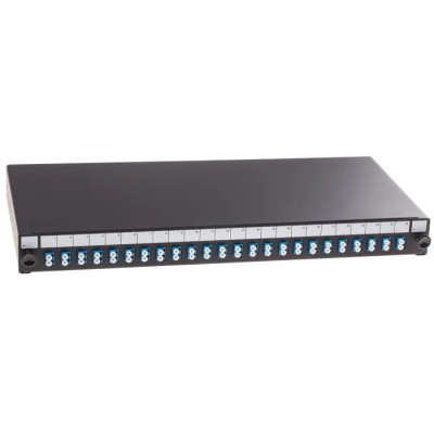 RS PRO 24 Port LC Duplex Fibre Optic Patch Panel With 24 Ports Populated, 1U Rack Height, Steel, 44mm Height 482mm 121-3959