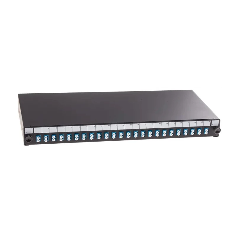 RS PRO 24 Port LC Duplex Fibre Optic Patch Panel With 24 Ports Populated, 1U Rack Height, Steel, 44mm Height 482mm 121-3959