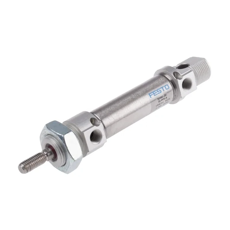 Festo Pneumatic Cylinder DSNU Series, 20 mm Bore Diameter, 35 mm Stroke, Air Cushion, Direct Mounting DSNU-20-35-PPV-A