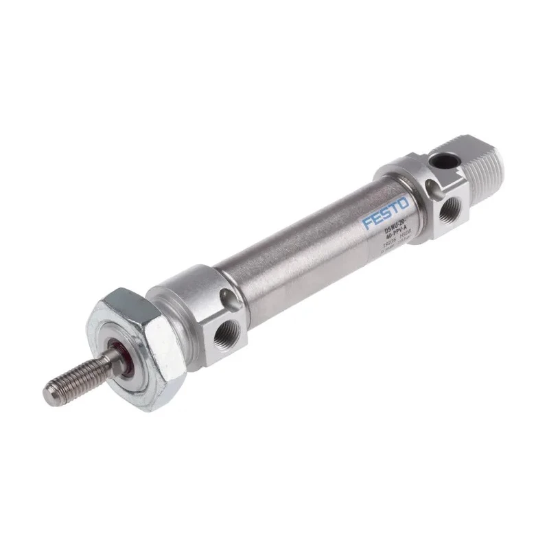 Festo Pneumatic Cylinder DSNU Series 40 mm Stroke, 172 mm Length, Pneumatic Cushioning, Metric Thread DSNU-20-40-PPV-A