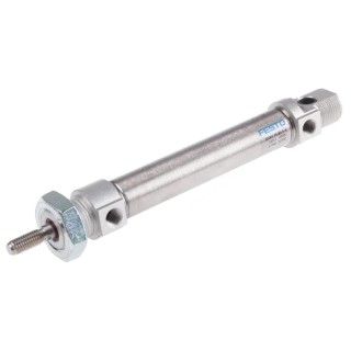 Festo Pneumatic Cylinder Double Acting 20 mm Bore 80 mm Stroke Elastomer Cushioning Direct Mount DSNU-20-80-P-A