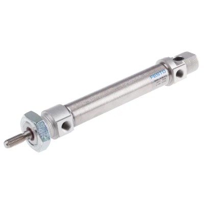 Festo Pneumatic Cylinder Double Acting 20 mm Bore 80 mm Stroke Elastomer Cushioning Direct Mount DSNU-20-80-P-A