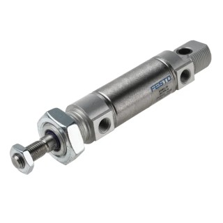Festo Pneumatic Cylinder Double Acting ISO 6432, 25 mm Bore, 20 mm Stroke, Self-Adjusting Air Cushioning DSNU-25-20-PPS-A