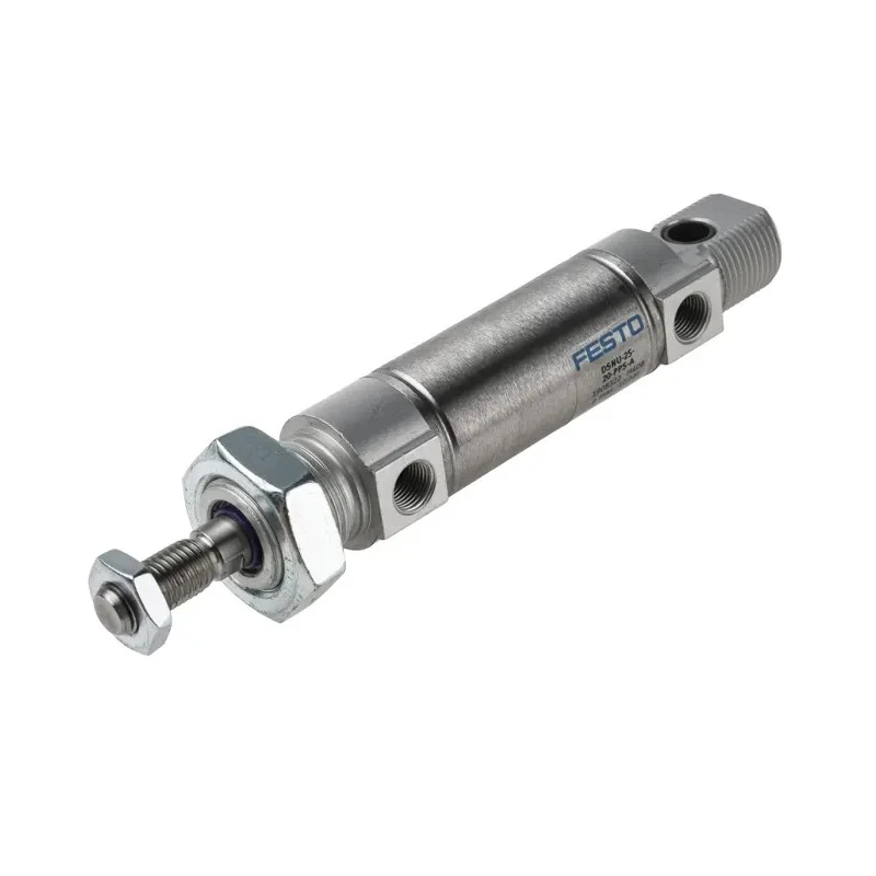 Festo Pneumatic Cylinder Double Acting ISO 6432, 25 mm Bore, 20 mm Stroke, Self-Adjusting Air Cushioning DSNU-25-20-PPS-A