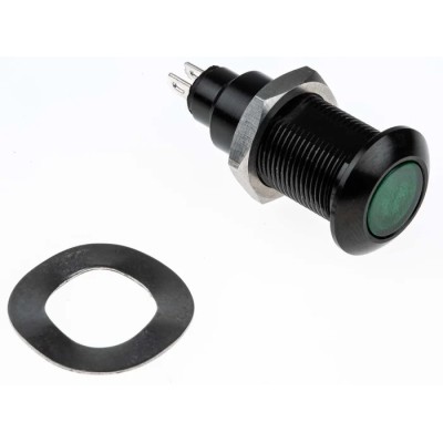 Marl Panel Mount LED Indicator Green 12.7 mm Solder Tab Termination IP67 28V 699-532-63