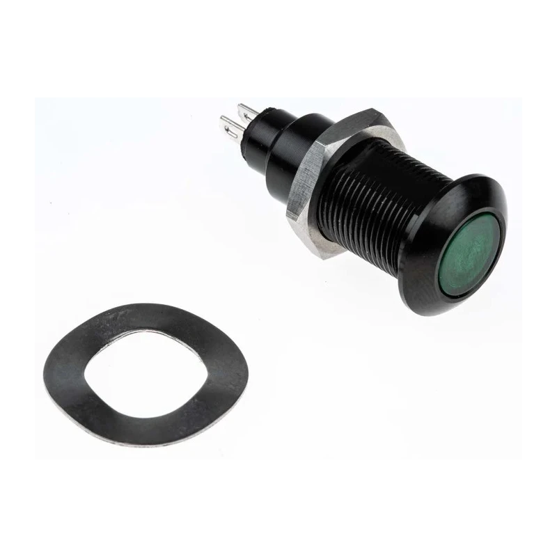 Marl Panel Mount LED Indicator Green 12.7 mm Solder Tab Termination IP67 28V 699-532-63