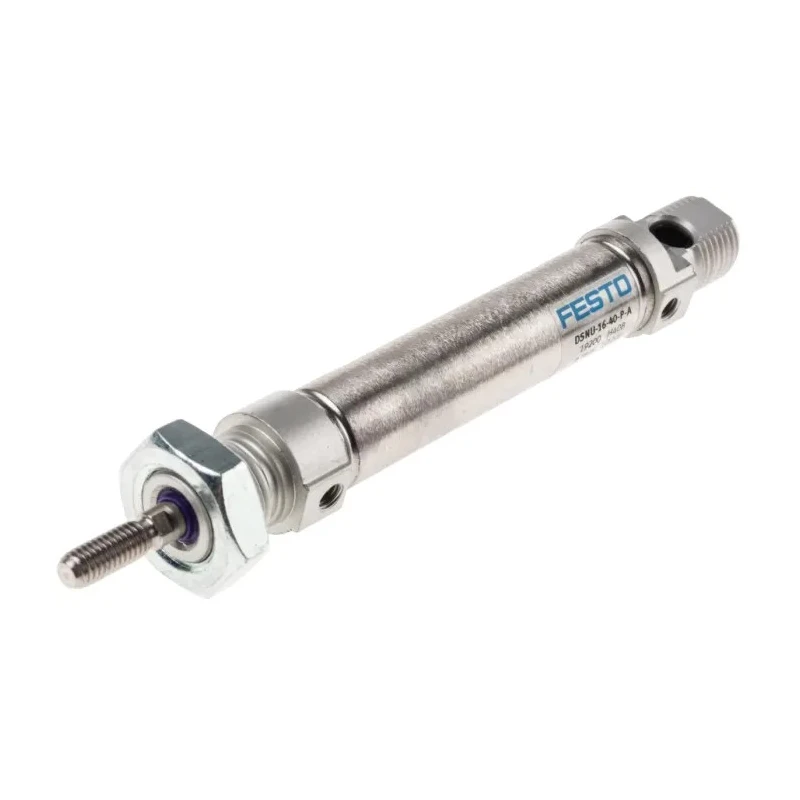 Festo Pneumatic Cylinder Double Acting Stainless Steel Rod 40mm Stroke 1-10 Bar Operating Pressure DSNU-16-40-P-A