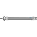 Festo Pneumatic Cylinder DSNU Series 292 mm Length, 160 mm Stroke, Air Cushion, Male Metric Rod Thread DSNU-20-160-PPV-A