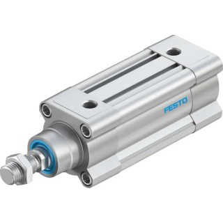 Festo Pneumatic Piston Rod Cylinder 50mm Bore, 50mm Stroke, Double Acting, Air Cushion, Aluminium Body DSBC-50-50-PPSA-N3