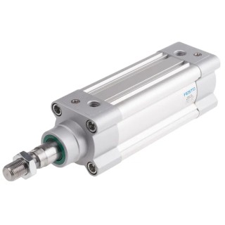 Festo Pneumatic Piston Rod Cylinder 50mm Bore, 80mm Stroke, Aluminium Body, Double Acting, Air Cushion DSBC-50-80-PPVA-N3