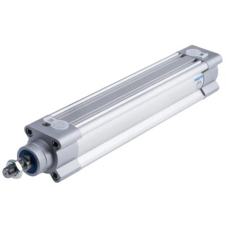 Festo Pneumatic Piston Rod Cylinder Double Acting 40mm Bore, 200mm Stroke, Aluminium Body, Air Cushion DSBC-40-200-PPVA-N3