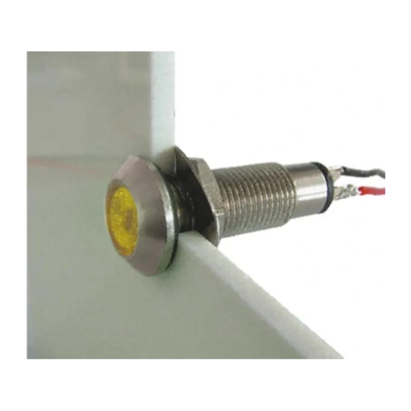 Marl Panel Mount LED Indicator Yellow 8.1 mm Mount Hole, IP67, 12-28V DC, 16mA Forward Current 534-521-63