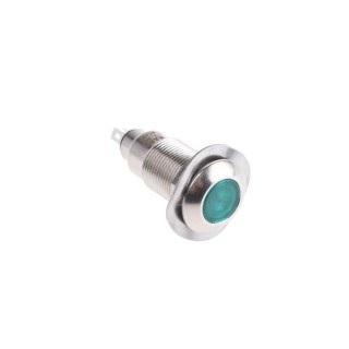 Marl Panel Mount LED Indicator Green, 12.7 mm Mount Hole, Solder Tab Termination, IP67, 12-28V DC 531-532-63