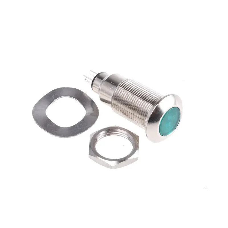 Marl Panel Mount LED Indicator Green, 12.7 mm Mount Hole, Solder Tab Termination, IP67, 12-28V DC 531-532-63