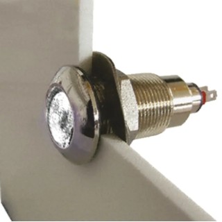 Marl White Panel Mount Indicator, 12V, 28V, Solder Tab Termination, IP67, Prominent Bezel 531-997-63