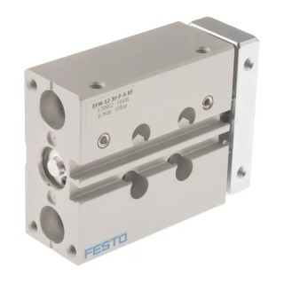 Festo Pneumatic Guided Cylinder 12mm Bore Double Acting 30mm Stroke Through Hole Mount DFM Series DFM-12-30-P-A-KF