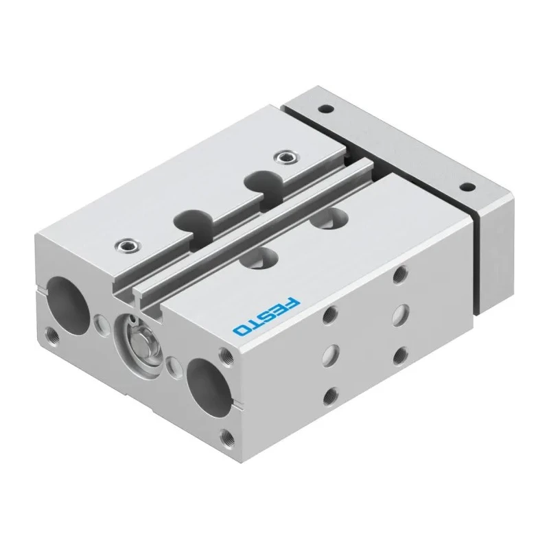 Festo Pneumatic Guided Cylinder 12mm Bore 30mm Stroke Double Acting Through Hole Mount DFM-12-30-P-A-GF