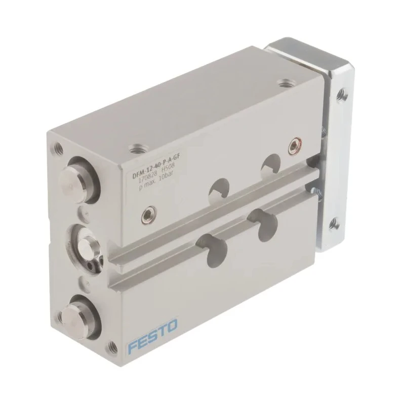 Festo Pneumatic Guided Cylinder 12mm Bore Double Acting Wrought Aluminium Alloy Body DFM-12-40-P-A-GF