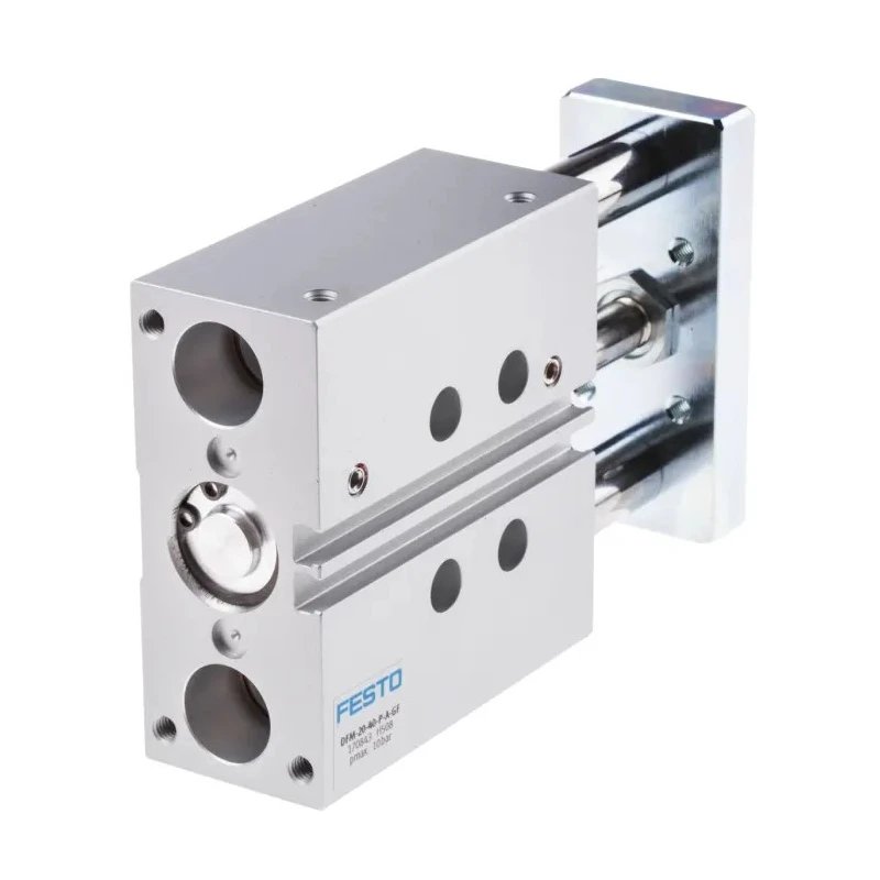 Festo Pneumatic Guided Cylinder 20mm Bore 40mm Stroke Double Acting DFM Series with Elastomer Cushioning DFM-20-40-P-A-GF
