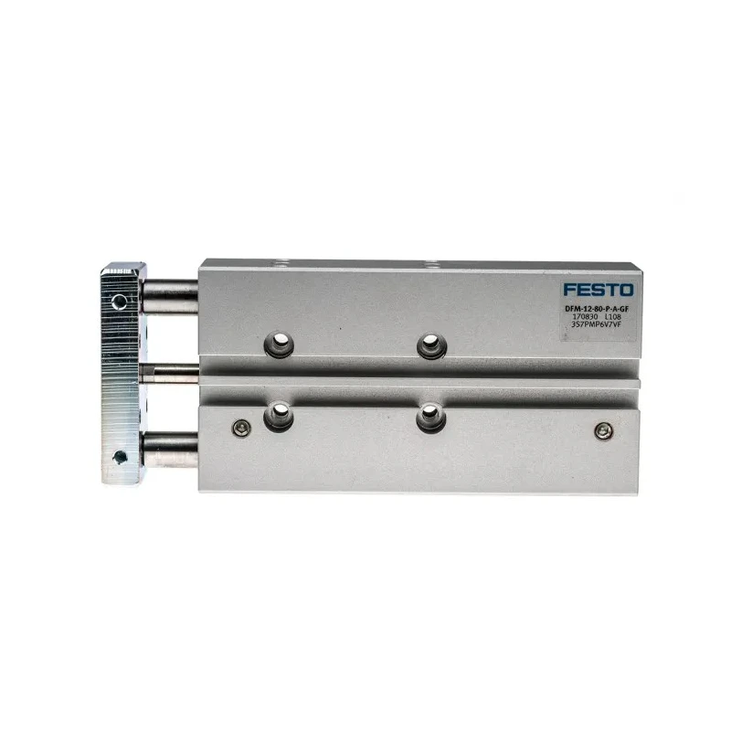 Festo Pneumatic Guided Cylinder 12mm Bore, 80mm Stroke, Double Acting, Through Hole Mount, DFM Series DFM-12-80-P-A-GF