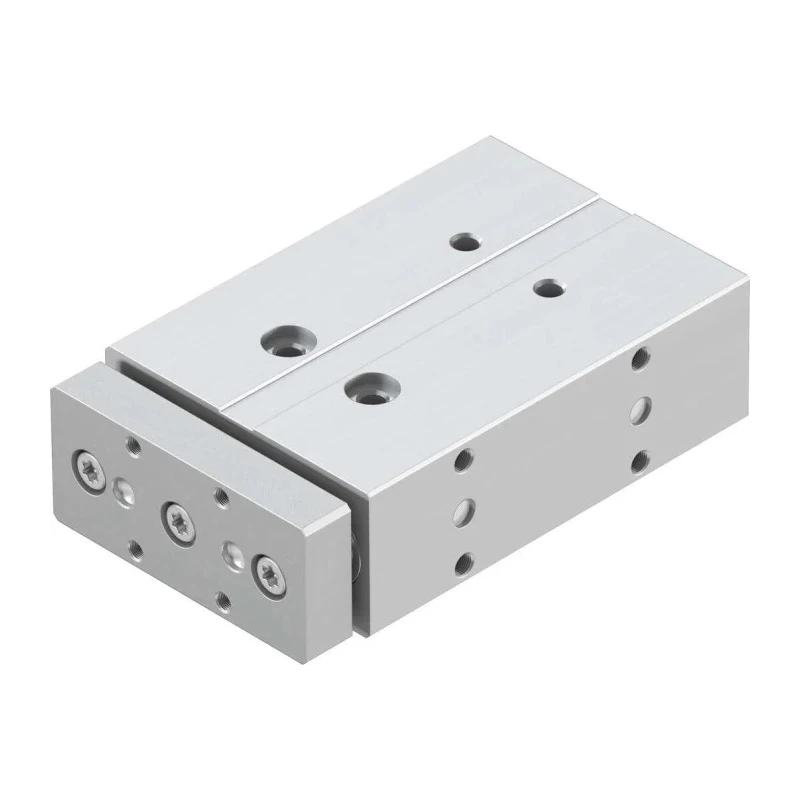 Festo Pneumatic Guided Cylinder 12mm Bore 50mm Stroke 10 Bar Double Acting Through Hole Mount DFM-12-50-P-A-KF