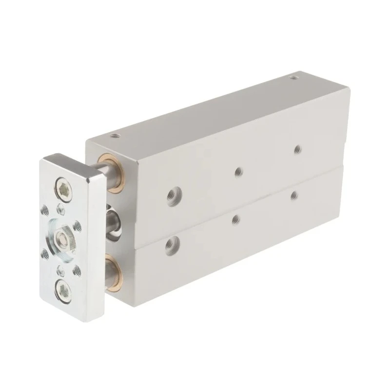 Festo Pneumatic Guided Cylinder 16mm Bore, DFM Series, 100 mm Stroke, Double Acting, Through Hole Mount DFM-16-100-P-A-GF