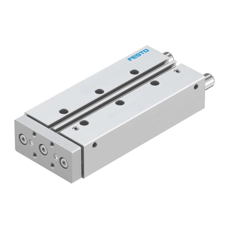 Festo Pneumatic Guided Cylinder 16mm Bore, DFM Series, 100 mm Stroke, Double Acting, Through Hole Mount DFM-16-100-P-A-GF