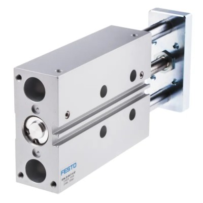 Festo Pneumatic Guided Cylinder 20mm Bore 80mm Stroke Double Acting Through Hole Mount DFM-20-80-P-A-KF