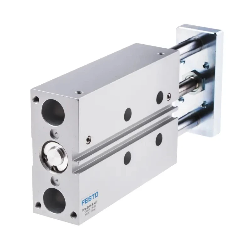 Festo Pneumatic Guided Cylinder 20mm Bore 80mm Stroke Double Acting Through Hole Mount DFM-20-80-P-A-KF
