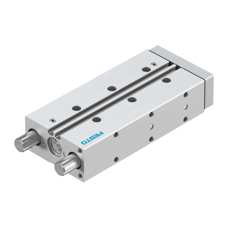 Festo Pneumatic Guided Cylinder 16mm Bore, DFM Series, 100 mm Stroke, Double Acting, Through Hole Mount DFM-16-100-P-A-GF