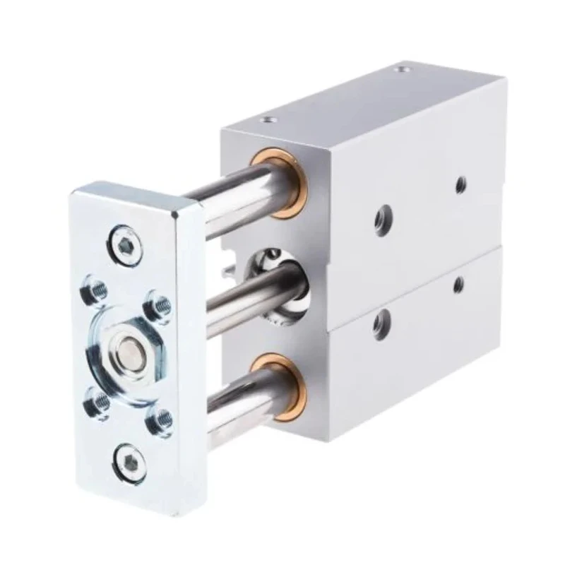 Festo Pneumatic Guided Cylinder, 20mm Bore, 80mm Stroke, Double Acting, Through Hole Mount, Elastomer DFM-20-80-P-A-GF