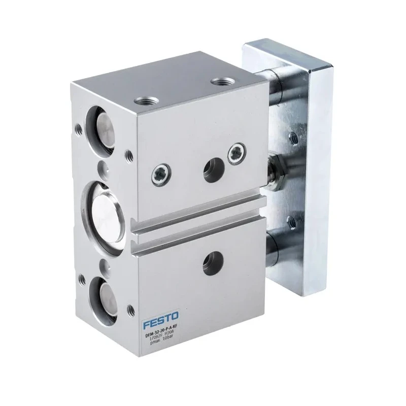 Festo Pneumatic Guided Cylinder 32mm Bore Double Acting Through Hole Mount 10 bar Pressure DFM-32-20-P-A-KF