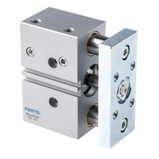 Festo Pneumatic Guided Cylinder 32mm Bore 20mm Stroke Double Acting Through Hole Mount DFM-32-20-P-A-GF