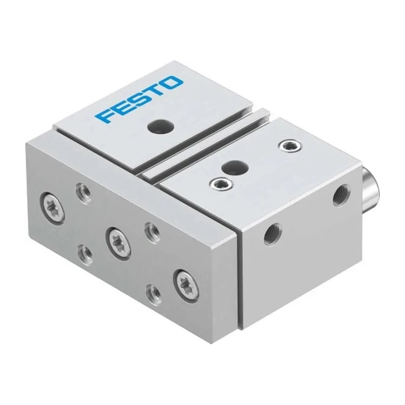 Festo Pneumatic Guided Cylinder 32mm Bore 20mm Stroke Double Acting Through Hole Mount DFM-32-20-P-A-GF